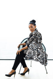 Àșàbí Cape Jacket - Grey/Black/White