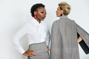 Àșàbí Cape Jacket - Black/White Scales