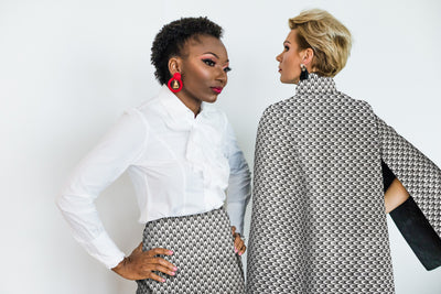 Àșàbí Cape Jacket - Black/White Scales