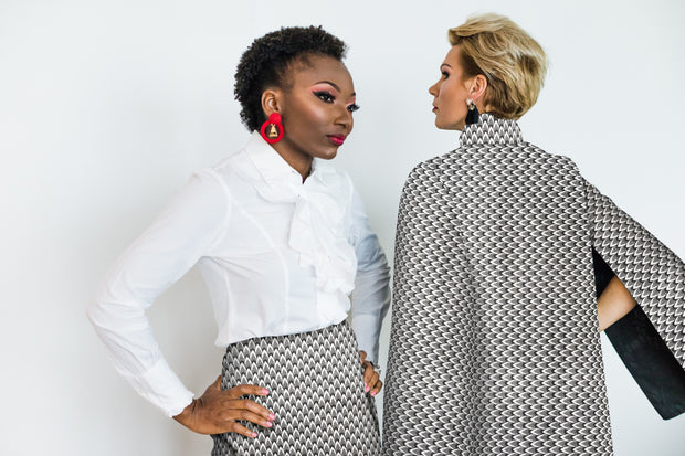 Àșàbí Cape Jacket - Black/White Scales