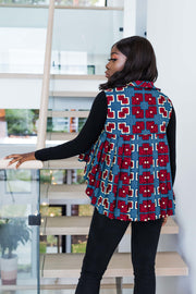 Women's African jacket with  pleated tail.